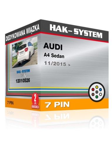 Dedykowana wiązka haka holowniczego AUDI A4 Sedan, 2015, 2016, 2017, 2018, 2019, 2020, 2021, 2022, 2023 [7 pin]