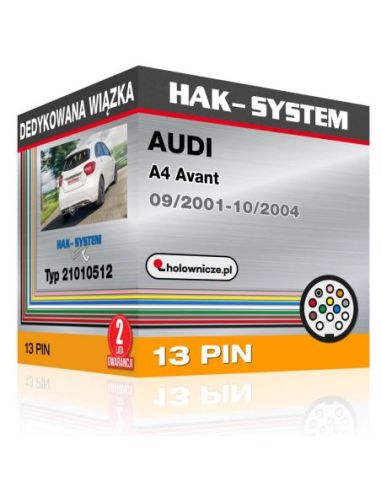 Dedykowana wiązka haka holowniczego AUDI A4 Avant, 2001, 2002, 2003, 2004 [13 pin]