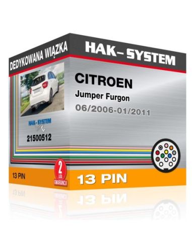 Dedykowana wiązka CITROEN Jumper Furgon, 2006, 2007, 2008, 2009, 2010, 2011 bez czujników cofania [13 pin]