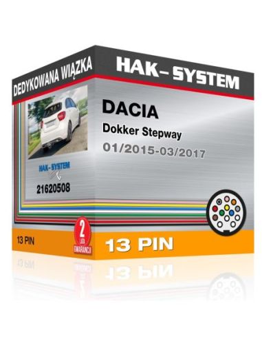 Dedykowana wiązka haka holowniczego DACIA Dokker Stepway, 2015, 2016, 2017 [13 pin]