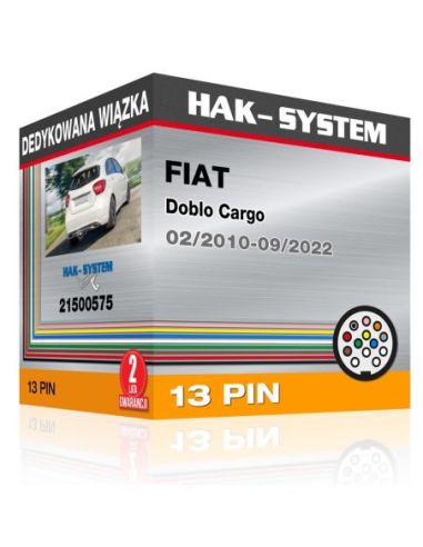 Dedykowana wiązka haka holowniczego FIAT Doblo Cargo, 2010, 2011, 2012, 2013, 2014, 2015, 2016, 2017, 2018, 2019, 2020, 2021, 20