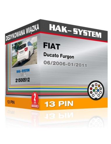 Dedykowana wiązka FIAT Ducato Furgon, 2006, 2007, 2008, 2009, 2010, 2011 bez czujników cofania [13 pin]