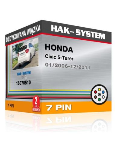 Dedykowana wiązka haka holowniczego HONDA Civic 5-Turer, 2006, 2007, 2008, 2009, 2010, 2011 [7 pin]