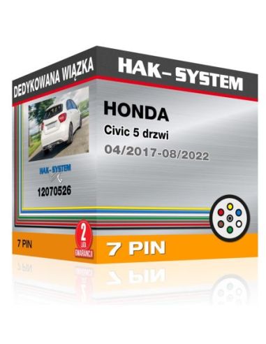 Dedykowana wiązka haka holowniczego HONDA Civic 5 drzwi, 2017, 2018, 2019, 2020, 2021, 2022 [7 pin]