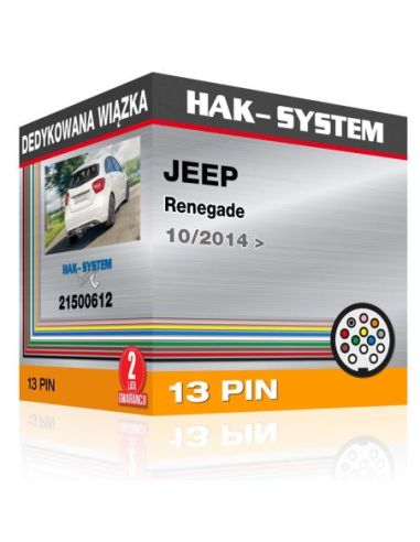 Dedykowana wiązka haka holowniczego JEEP Renegade, 2014, 2015, 2016, 2017, 2018, 2019, 2020, 2021, 2022, 2023 [13 pin]