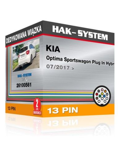 Dedykowana wiązka haka holowniczego KIA Optima Sportswagon Plug In Hybrid, 2017, 2018, 2019, 2020, 2021, 2022, 2023 [13 pin]