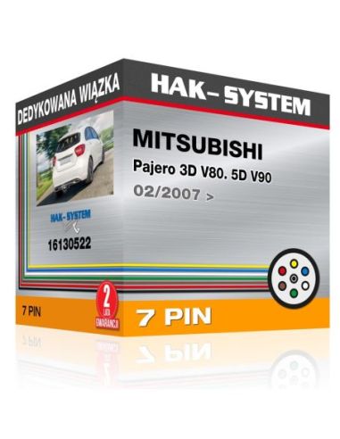 Dedykowana wiązka haka holowniczego MITSUBISHI Pajero 3D V80. 5D V90, 2007, 2008, 2009, 2010, 2011, 2012, 2013, 2014, 2015, 2016