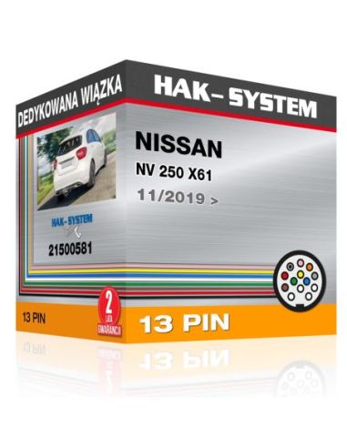 Dedykowana wiązka haka holowniczego NISSAN NV 250 X61, 2019, 2020, 2021, 2022, 2023 [13 pin]