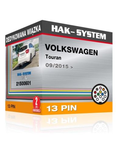 Dedykowana wiązka haka holowniczego VOLKSWAGEN Touran, 2015, 2016, 2017, 2018, 2019, 2020, 2021, 2022, 2023 [13 pin]