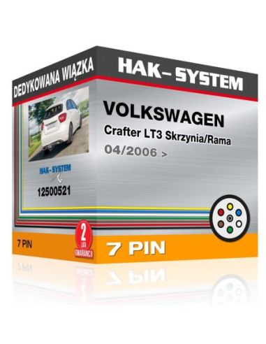 Dedykowana wiązka haka holowniczego VOLKSWAGEN Crafter LT3 Skrzynia/Rama, 2006, 2007, 2008, 2009, 2010, 2011, 2012, 2013, 2014, 