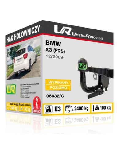 Hak holowniczy BMW X3 (F25) wypinany poziomo