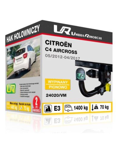 Hak holowniczy Citroën C4 AIRCROSS wypinany pionowo