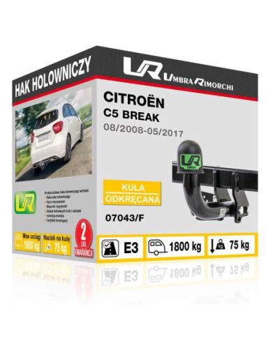 Hak holowniczy Citroën C5 BREAK odkręcany