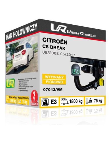 Hak holowniczy Citroën C5 BREAK wypinany pionowo