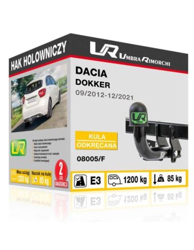 Hak holowniczy Dacia DOKKER odkręcany