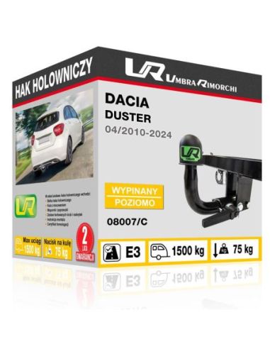 Hak holowniczy Dacia DUSTER wypinany poziomo