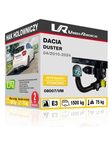 Hak holowniczy Dacia DUSTER wypinany pionowo