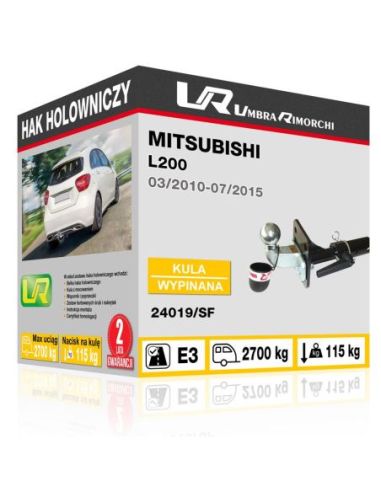 Hak holowniczy Mitsubishi L200 z kulą kutą wypinaną poziomo