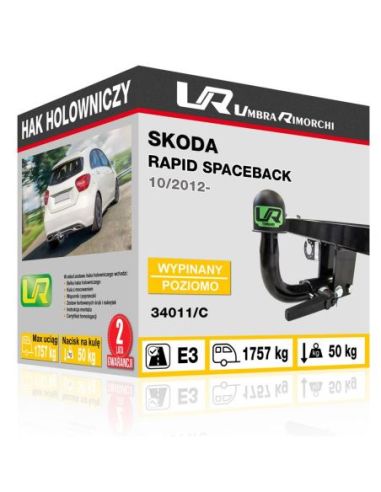 Hak holowniczy Skoda RAPID SPACEBACK wypinany poziomo