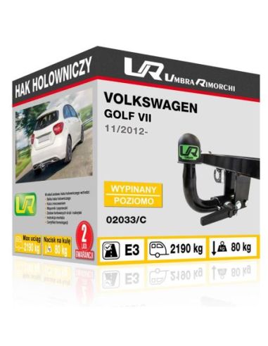 Hak holowniczy Volkswagen GOLF VII wypinany poziomo