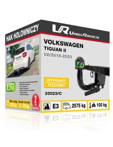 Hak holowniczy Volkswagen TIGUAN II wypinany poziomo