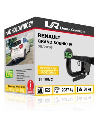 Hak holowniczy Renault GRAND SCENIC IV wypinany poziomo