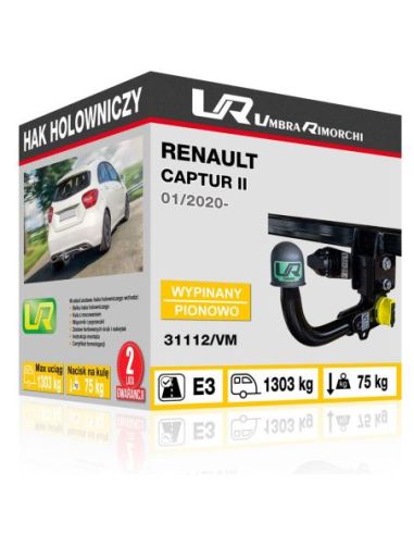 Hak holowniczy Renault CAPTUR II wypinany pionowo