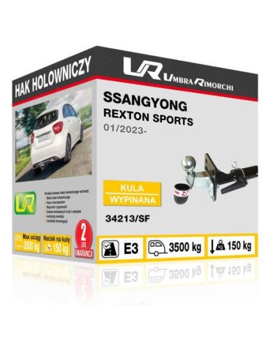 Hak holowniczy Ssangyong REXTON SPORTS z kulą kutą wypinaną poziomo