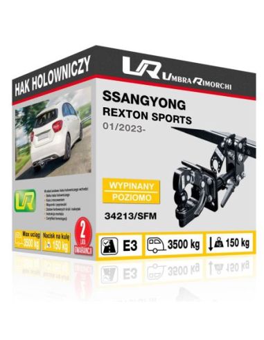 Hak holowniczy Ssangyong REXTON SPORTS z kołnierzem wypinany poziomo 